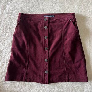 Abercrombie & Fitch Corduroy Wine Mini Skirt Size Small